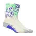 ASICS Performance Run Crew Calcetines - Ivory/Cobalt Burst/Vital Green