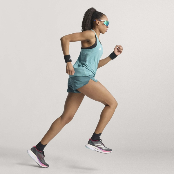 adidas adizero Logo Canotta - Powder Teal