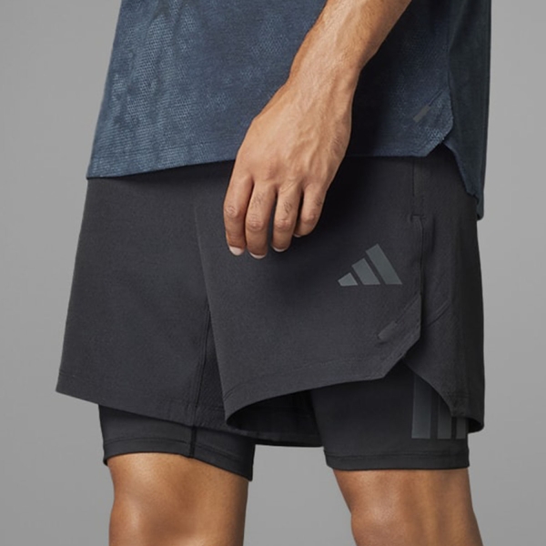 Men's Training Short adidas Power 2 in 1 5.5in Shorts  Black/Carbon JI8203