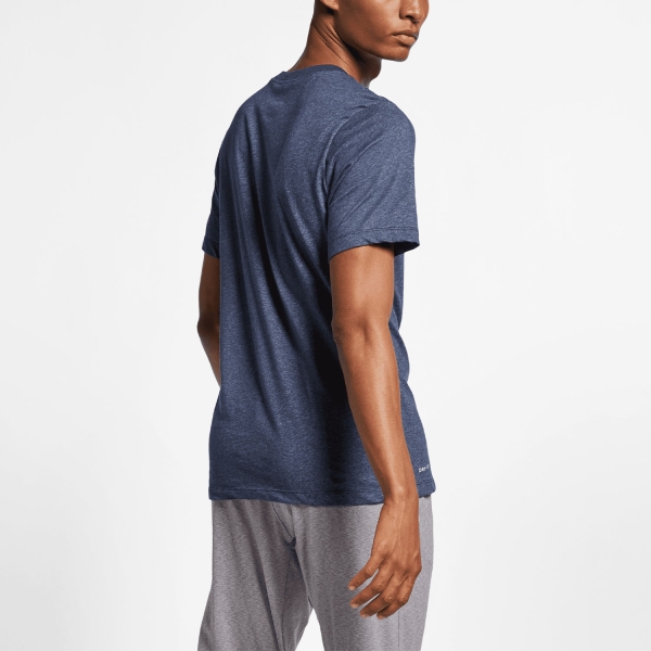Nike Dri-FIT Swoosh Logo Maglietta - Obsidian Heather/Matte Silver