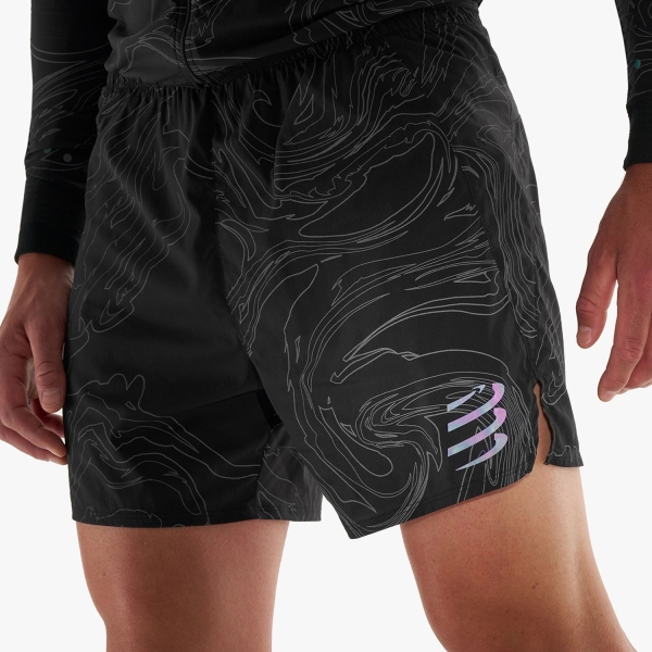 Compressport Performance Graphic 5in Pantaloncini - Black/Aurora