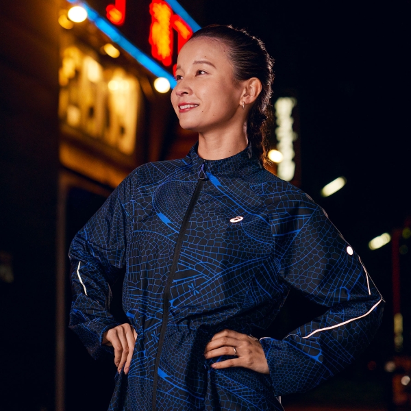 ASICS Road Lite-Show Chaqueta - Performance Black/Dark Cobalt