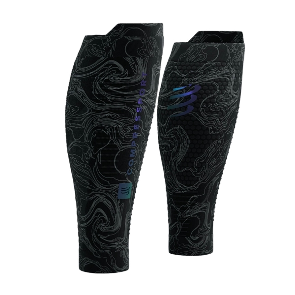Pantorrillera de Compresión Compressport R2 3.0 Aurora Pantorrilleras de Compresion  Black/Aurora CCSU11069047