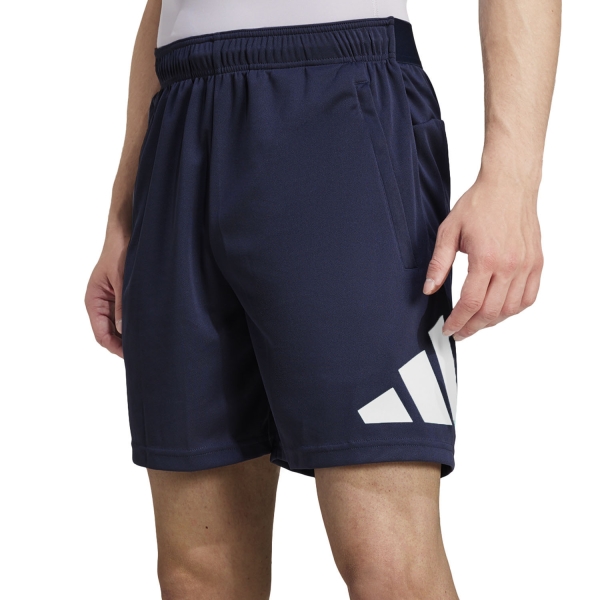 Pantalones Cortos Training Hombre adidas Essentials Logo 5in Shorts  Dark Blue/White IB81245in