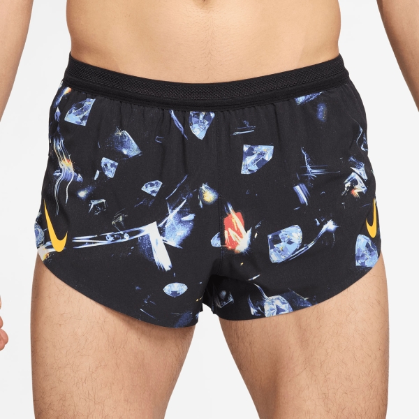 Pantaloncino Running Uomo Nike DriFIT ADV AeroSwift AOP 2in Pantaloncini  Black/Laser Orange IF2068010