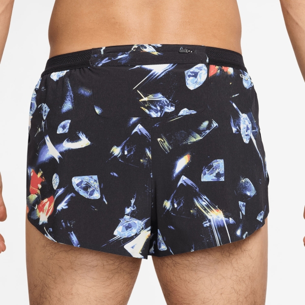 Nike Dri-FIT ADV AeroSwift AOP 2in Pantaloncini - Black/Laser Orange