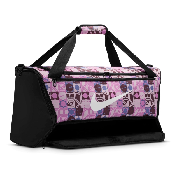 Nike Brasilia AOP 9.5 Medium Duffle - Black/Pink Foam/White