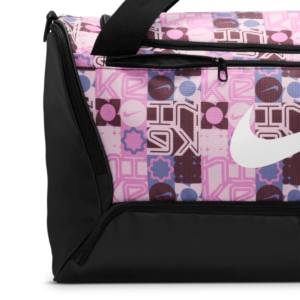 Nike Brasilia AOP 9.5 Medium Duffle - Black/Pink Foam/White