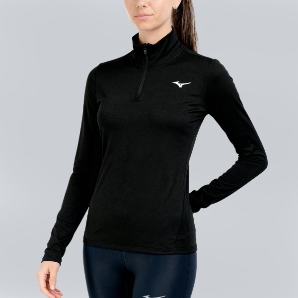 Women's Running Shirt Mizuno Core Impulse Pro Shirt  Black J2GAC71609