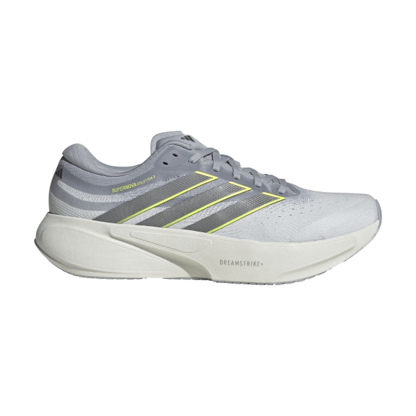 Scarpe Running Stabili Uomo adidas Supernova Solution 3  Crystal White/Iron Metallic/Solar Yellow JQ3907