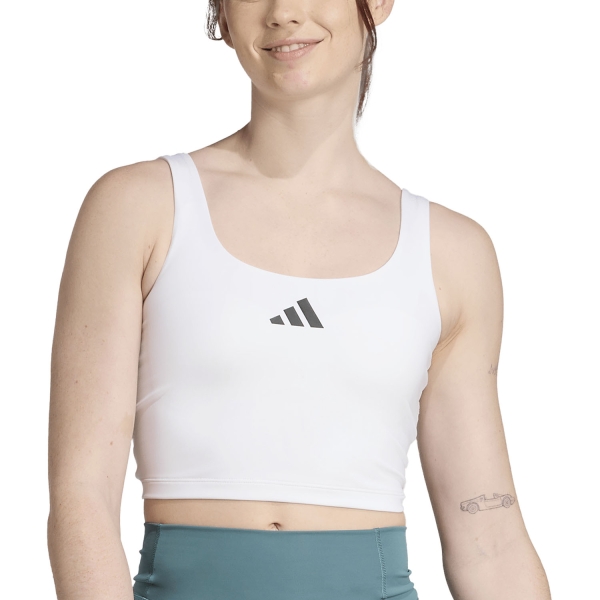Canotta Fitness e Training Donna adidas Optime Workout Top  White JZ6028