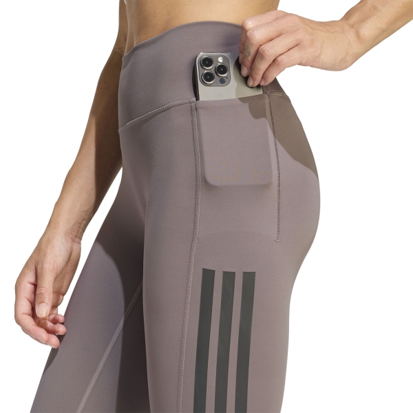adidas Optime 3 Stripes 7/8 Tights - Charcoal