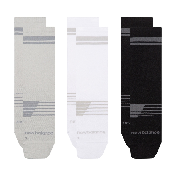 New Balance Pro Run Crew x 3 Calze - Black/White