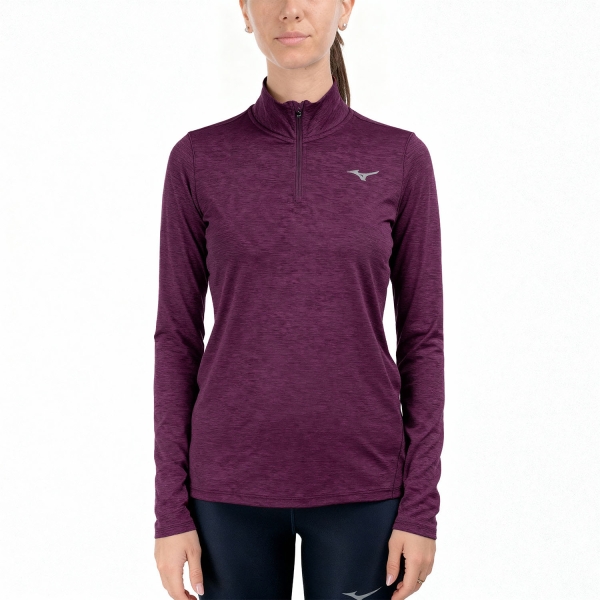 Women's Running Shirt Mizuno Core Impulse Pro Shirt  Dark Purple J2GAC71668