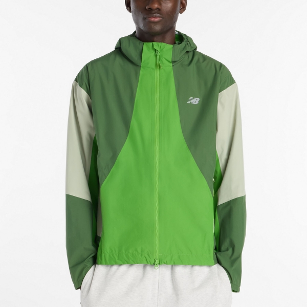 Giacca Running Uomo New Balance Better Run Waterproof Giacca  Dark Alpine Green MO53207DAE