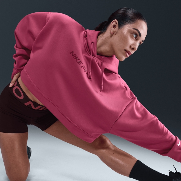 Nike Pro Therma-FIT Felpa - Sweet Beet/White
