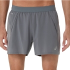 ASICS Road Logo 5in Shorts - Clay Grey/Steel Grey/Illuminante Green