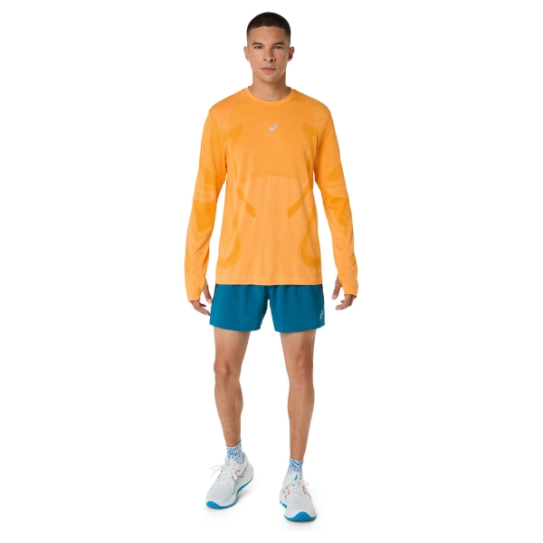 ASICS Road Logo 5in Shorts - Tranquil Teal/Dark Teal/Yamabuki