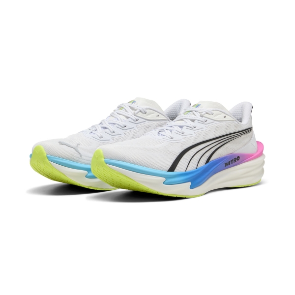 Puma Deviate NITRO 4 - White/Poison Pink/Ultra Blue