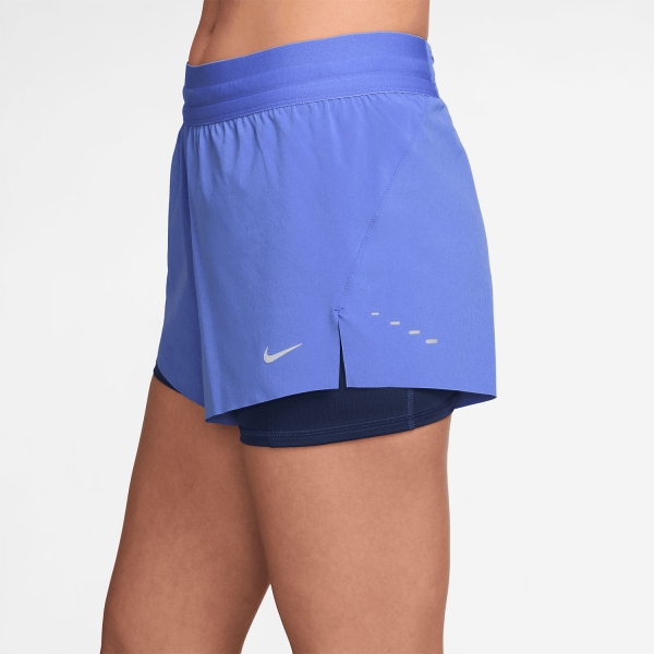 Nike Swift 2 in 1 2.5in Shorts - Sapphire/Midnight Navy/Reflective Silver
