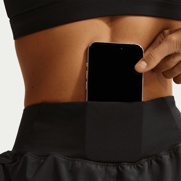 Nike Tempo Flow Swoosh 3in Pantaloncini - Black/Reflective Silver/White