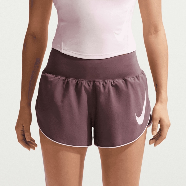 Pantalones cortos Running Mujer Nike Tempo Flow Swoosh 3in Shorts  Tattoo/Reflective Silver/Pink Foam IF1473503