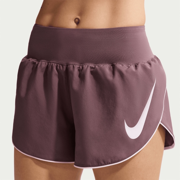 Nike Tempo Flow Swoosh 3in Shorts - Tattoo/Reflective Silver/Pink Foam