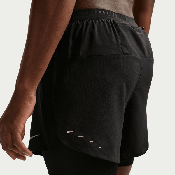 Nike Stride Hybrid 5in Shorts - Black/Reflective Silver