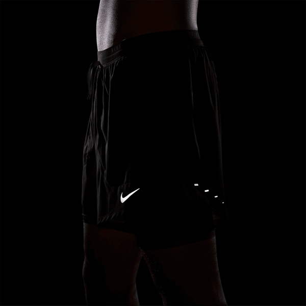 Nike Stride Hybrid 5in Shorts - Black/Reflective Silver