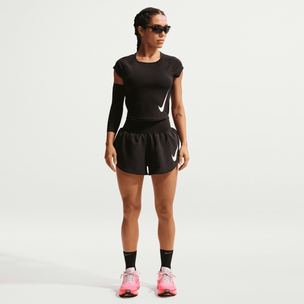 Nike Tempo Swoosh Dri-FIT T-Shirt - Black/White/Reflective Silver