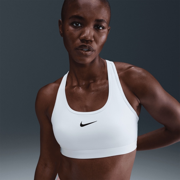 Nike Swoosh Dri-FIT Sports Bra - White/Black