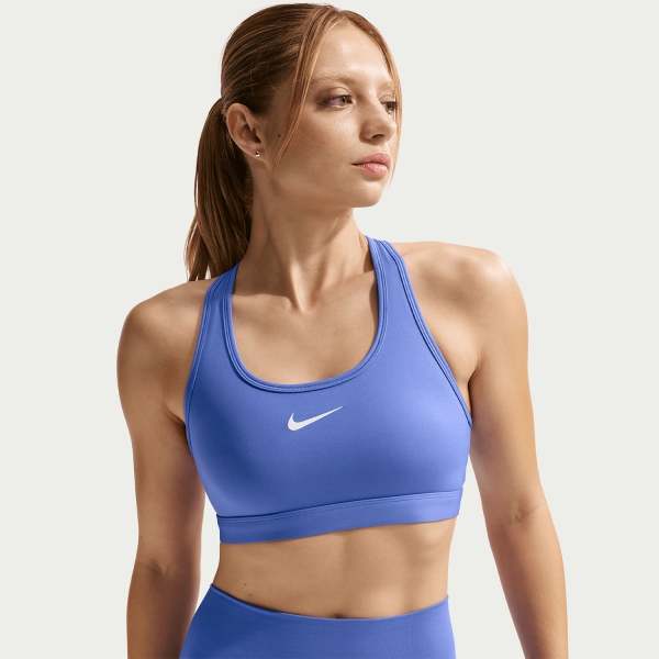 Nike Swoosh Dri-FIT Sports Bra - Sapphire/White