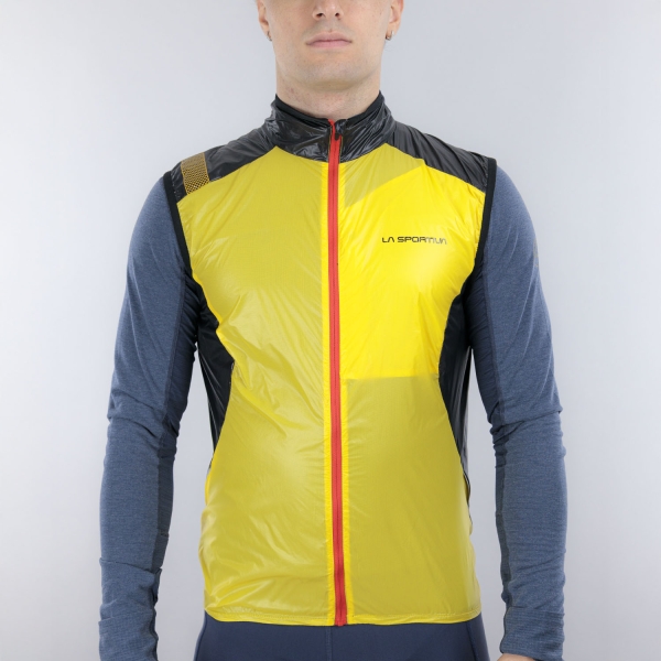 Chaquetas Trail Running Hombre La Sportiva Blizzard Windbreaker Chaleco  Yellow/Black ZARV014Y00K00