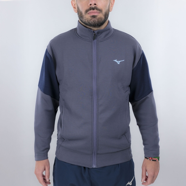 Men's Training Jacket and Hoodie Mizuno Athletics Sweatshirt  Odyssey Gray/Baritone Blue K2GCC50489