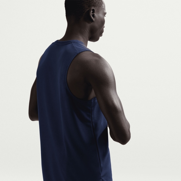 Nike Dri-FIT Miler Run Tank - Midnight Navy/Reflective Silver