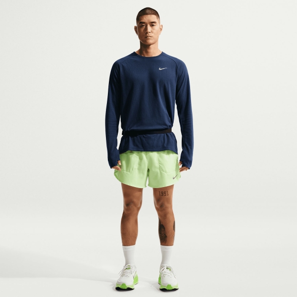 Nike Dri-FIT Stride Waffle Shirt - Midnight Navy/Reflective Silver