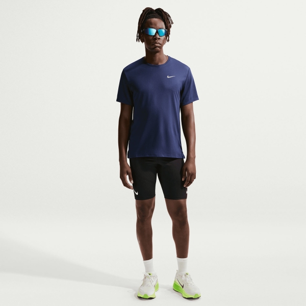 Nike Dri-FIT UV Run Division Miler T-Shirt - Midnight Navy/Reflective Silver