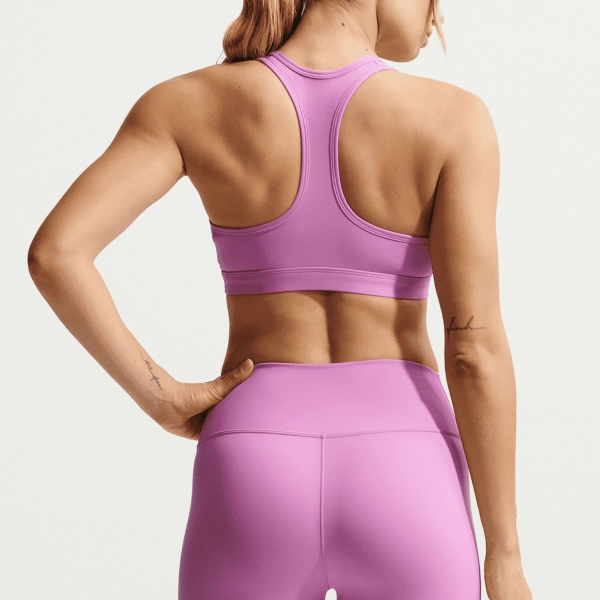 Nike Swoosh Reggiseno Sportivo - Light Magenta/White