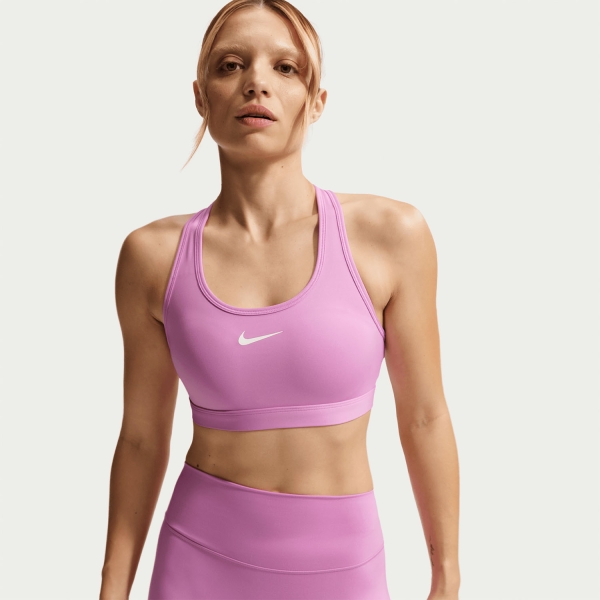 Nike Swoosh Reggiseno Sportivo - Light Magenta/White