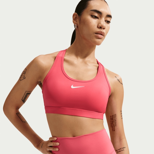 Nike Swoosh Sports Bra - Sea Coral/White