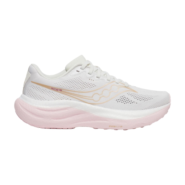 Women's Neutral Running Shoes Saucony Ride 19  White/Silk S11055151
