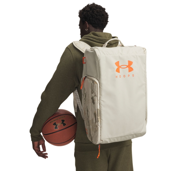 Under Armour Contain Duo Medium Duffle - Khaki Base/Team Orange
