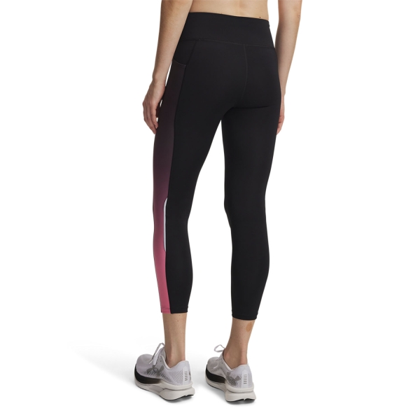 Under Armour Velociti Printed Tights - Black/Bittersweet Pink/Reflective