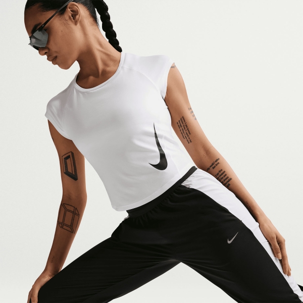 Nike Tempo Swoosh 7/8 Pantalones - Black/White/Reflective Silver