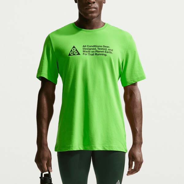 Men's  Short Sleeve Trail Running Shirts Nike ACG DriFIT TShirt  Mean Green IO9629307