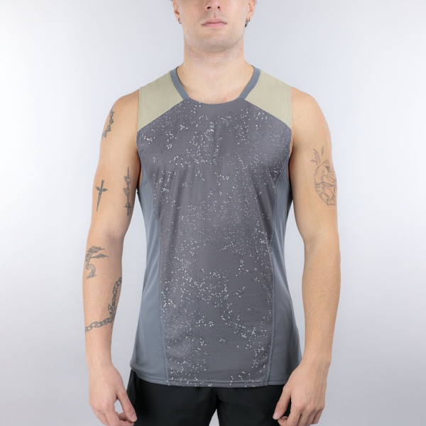 Canotta Running Uomo Mizuno Active DryAeroFlow Graphic Canotta  Lava Smoke J2GAD01008