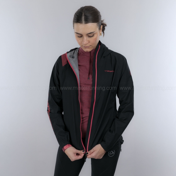 La Sportiva Pocketshell Jacket - Black/Hibiscus