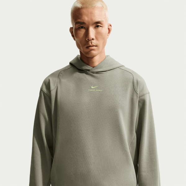 Nike Pro Dri-FIT Felpa - Light Army/Light Liquid Lime