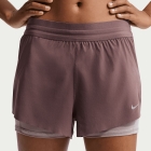 Nike Swift 2 in 1 2.5in Pantaloncini - Tattoo/Light Violet Ore/Reflective Silver