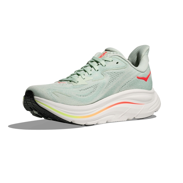 Hoka Clifton 10 - Sea Glass/Neon Flame